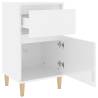 Elegant High Gloss White Bedside Cabinets - Set of 2