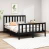 Bed Frame Black Solid Wood Pine 150x200 cm King Size Colour black Size 150 x 200 cm 