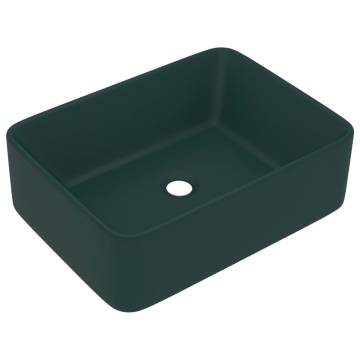 Luxury Matt Dark Green Ceramic Wash Basin - 41x30 cm