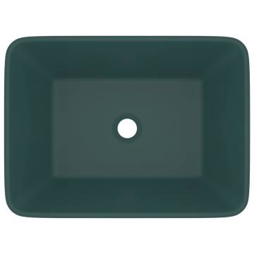 Luxury Matt Dark Green Ceramic Wash Basin - 41x30 cm