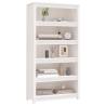 Book Cabinet White 80x35x154 cm - Solid Pine Wood Furniture