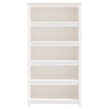 Book Cabinet White 80x35x154 cm - Solid Pine Wood Furniture