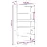 Book Cabinet White 80x35x154 cm - Solid Pine Wood Furniture