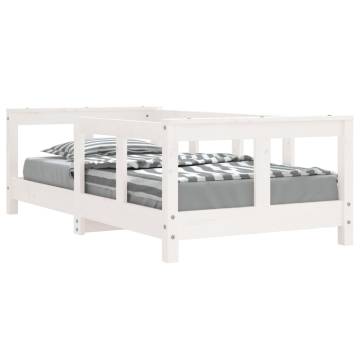 Kids Bed Frame White 70x140 cm Solid Pine - Hipo Market