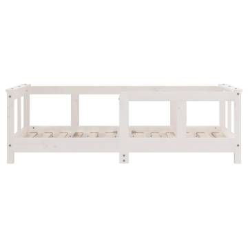 Kids Bed Frame White 70x140 cm Solid Pine - Hipo Market