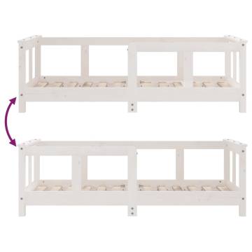 Kids Bed Frame White 70x140 cm Solid Pine - Hipo Market