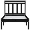 Stylish Black 90x190 cm Single Solid Wood Bed Frame