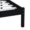 Stylish Black 90x190 cm Single Solid Wood Bed Frame