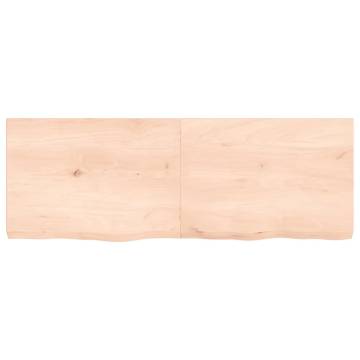 Untreated Solid Wood Bathroom Countertop - 140x50 cm