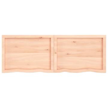 Untreated Solid Wood Bathroom Countertop - 140x50 cm