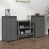 Sideboards 2 pcs Grey 40x35x80 cm Solid Wood Pine Colour grey Quantity in Package 2 Model 3 drawer cabinet 