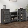 Stylish Grey Sideboards - 2 pcs Solid Pine Wood 40x35x80 cm