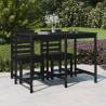 Garden Table Black - Solid Pine Wood | 159.5x82.5 cm