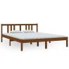 Honey Brown Solid Wood King Size Bed Frame - 150x200 cm