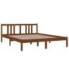 Honey Brown Solid Wood King Size Bed Frame - 150x200 cm