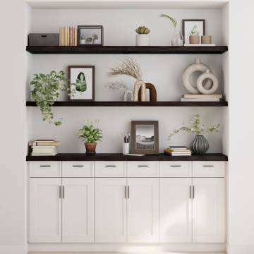 Wall Shelf Dark Brown - Solid Oak, Versatile Storage Solution