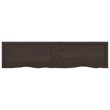 Wall Shelf Dark Brown - Solid Oak, Versatile Storage Solution