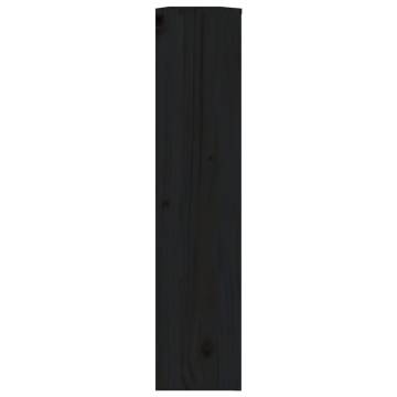 Radiator Cover Black - Solid Pine Wood, 153x19x84 cm