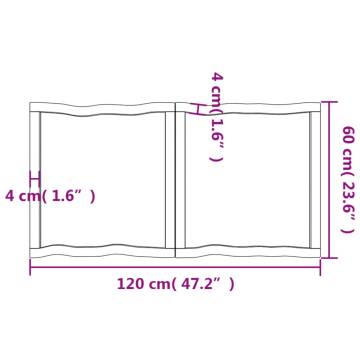 Light Brown Solid Wood Table Top - 120x60cm Live Edge