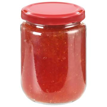 Glass Jam Jars with Red Lid - 48 pcs 230 ml | Hipo Market