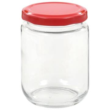 Glass Jam Jars with Red Lid - 48 pcs 230 ml | Hipo Market