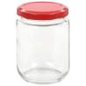 Glass Jam Jars with Red Lid - 48 pcs 230 ml | Hipo Market