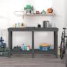 Work Bench Grey 140x50x80 cm - Solid Pine Wood | HipoMarket