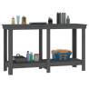 Work Bench Grey 140x50x80 cm - Solid Pine Wood | HipoMarket