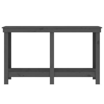 Work Bench Grey 140x50x80 cm - Solid Pine Wood | HipoMarket