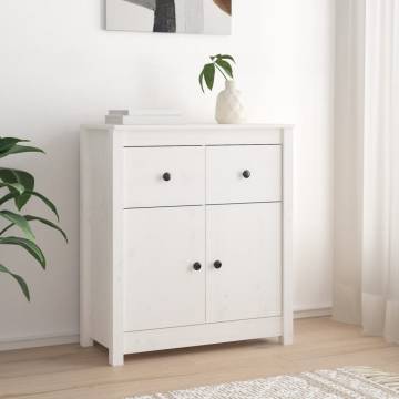 White Solid Wood Pine Sideboard - 70x35x80 cm | HipoMarket