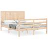 Solid Wood Bed Frame with Headboard 140x200 cm | Hipomarket