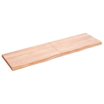 Light Brown Bathroom Countertop - Solid Oak Wood 140x40cm