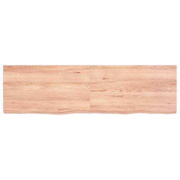 Light Brown Bathroom Countertop - Solid Oak Wood 140x40cm