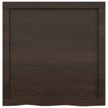 Wall Shelf Dark Brown Solid Oak 60x60 cm - Stylish Storage