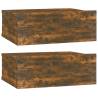 Floating Nightstands 2 pcs - Smoked Oak - Space-Saving Design