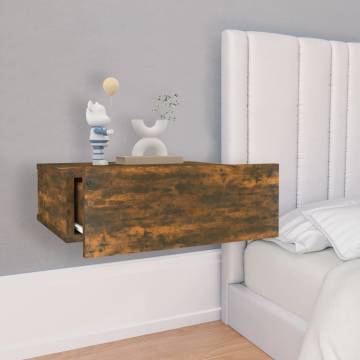 Floating Nightstands 2 pcs - Smoked Oak - Space-Saving Design