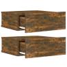 Floating Nightstands 2 pcs - Smoked Oak - Space-Saving Design