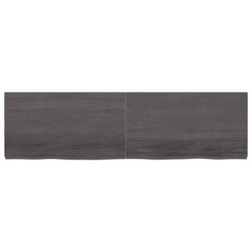 Dark Brown Bathroom Countertop - 180x50 cm Solid Wood