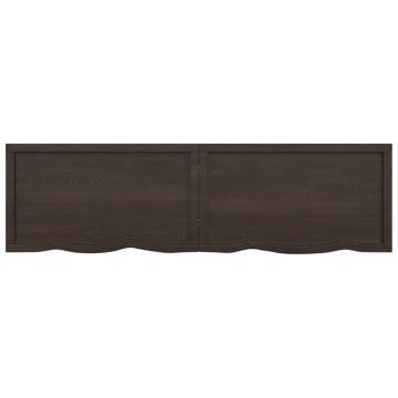 Dark Brown Bathroom Countertop - 180x50 cm Solid Wood