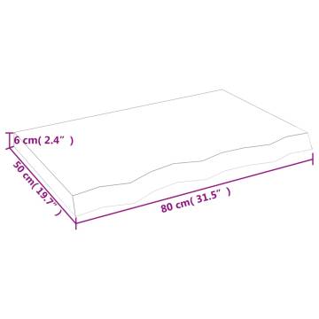 Table Top 80x50 cm – Untreated Solid Wood Oak | HipoMarket