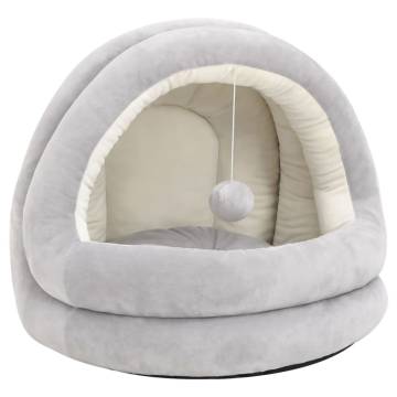 Luxury Cat Bed 40x40x35 cm in Grey & Cream - Comfy & Fun