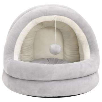 Luxury Cat Bed 40x40x35 cm in Grey & Cream - Comfy & Fun