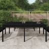 Garden Table Black 203.5x100x76 cm - Solid Pine Wood