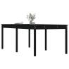 Garden Table Black 203.5x100x76 cm - Solid Pine Wood