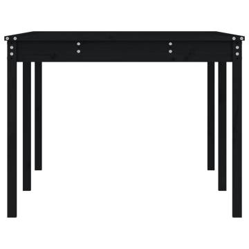 Garden Table Black 203.5x100x76 cm - Solid Pine Wood