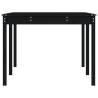 Garden Table Black 203.5x100x76 cm - Solid Pine Wood