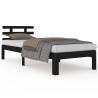 Modern Black Solid Wood Bed Frame 100x200 cm for Stylish Bedrooms