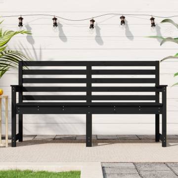 Garden Bench Black 159.5x48x91.5 cm Solid Wood Pine - HipoMarket