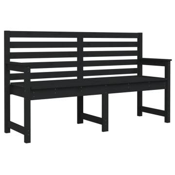 Garden Bench Black 159.5x48x91.5 cm Solid Wood Pine - HipoMarket