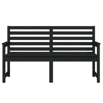 Garden Bench Black 159.5x48x91.5 cm Solid Wood Pine - HipoMarket